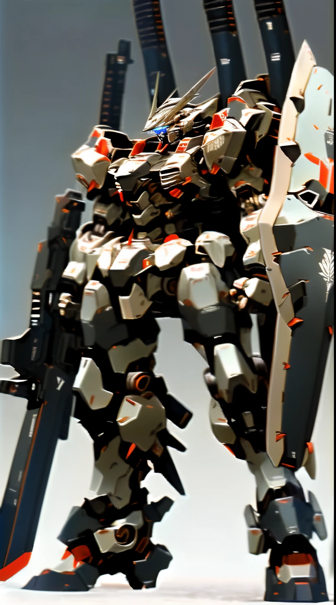 mecha robot, No humans,mecha-armored,full armor, (gray silver color scheme:1.2),Glowing blue eyes,city,(Full body:1.2),clenched hand,mecha musume, Mechanical parts, Robot joints,(huge shield:1.2),Best Quality, masutepiece, Highly detailed, Ultra-detailed,(ready for combat:1.2),(powerful stance:1.3),(Detailed eye description:1.2),(giant mechanical Weapon:1.3),(Detailed armor description:1.2),(Detailed shield description:1.2),(Detailed weapon description:1.2),(giant mechanical gun:1.2),(have guns and weapons :1.3)