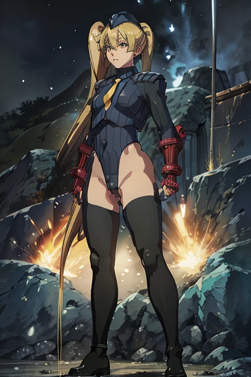 ultra-detailed, Explicit, Beautiful body, Beautiful Nose, Beautiful character design, perfect eyes, perfect face, ultra highres, 4K, beautiful legs, perfect legs, Nice hands, Perfect hand, Masterpiece, Best Quality, Highly detailed, illustration, absurdres, street fighter, doll suit, shadaloo doll, dollsuit, girls, multiple girls, expressionless, blank eyes, looking at viewer, red gloves, emotionless, black latex, corrution, mind control, female combatant, full body, hypnotized, unhappy trance, full body suit, ribbed bodysuit, obey, perfect female body, extremely glossy latex, hypnosis, hypnoLora, empty eyes, Mind control device, poses, brainwashed, submissive_pose, Slave, hat, necktie, belt, latex, garter belt, thighhighs, stand up straight, standing, standing at attention, fighting stance, Kirei Kisegawa, Shinobi no Ittoki, long hair, blonde hair, side ponytail, green eyes, aqua scrunchie,