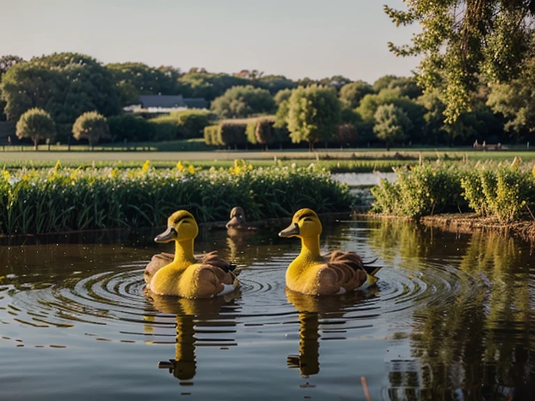 two duck yellow farm