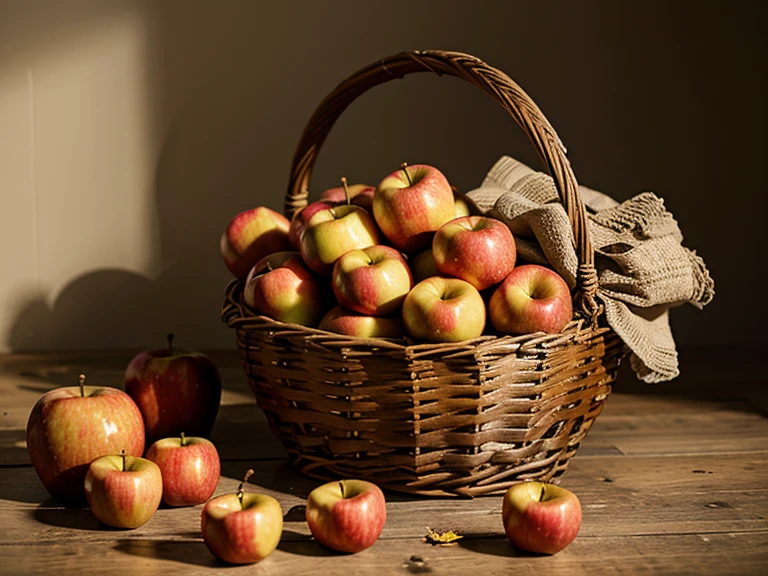 basket with apples
