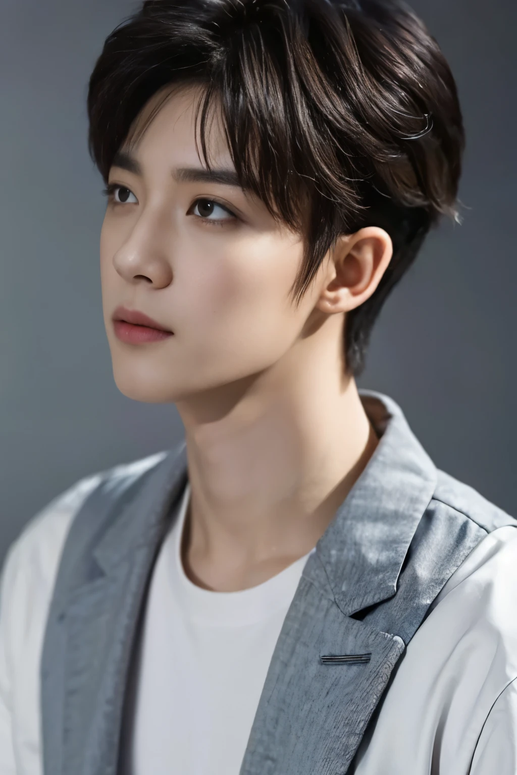 Alphad Asian man in a white shirt looks at the camera, Shin Jinying, Kim Do-young, Male ulzzang, Cai Xukun, South Korean male, jinyoung shin aesthetic, wan adorable korean face, handsome young man face, jaeyeon nam, Kim Tae-joon, hyung tae, inspired by jeonseok lee, headshot profile picture, korean artist, jung jaehyun