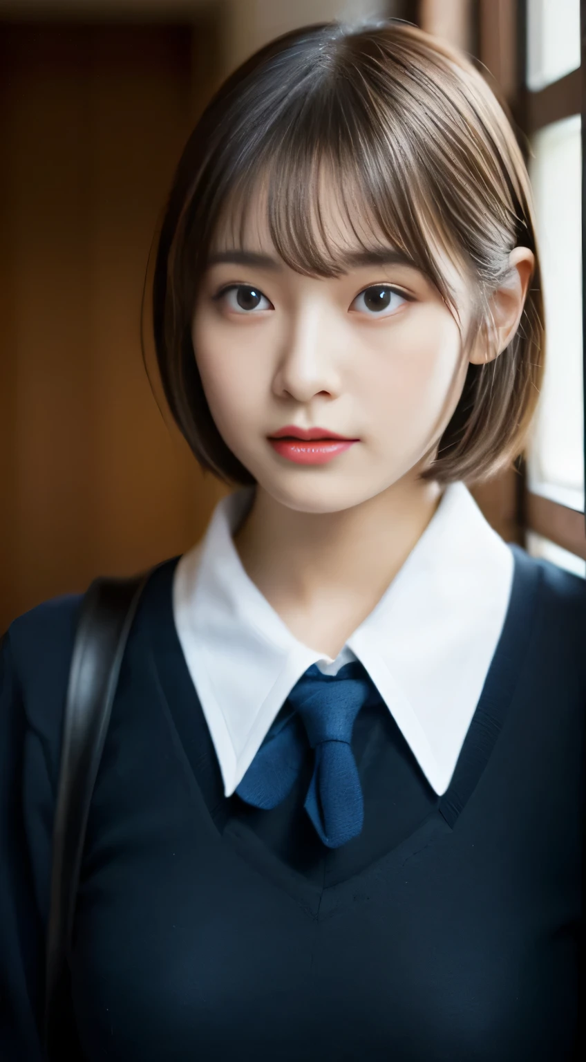 (((32k,high detal,high-detail、masterpiece,Attention to detail,full body Esbian,独奏))),Raw photo & realistic atmosphere,beautiful dark blue eyes,Detailed mouth,Glossy lips,Detailed eyebrows,Eyes drawn in detail with soft white skin that shines with every detail、azure eyes,とてもBeautifulな瞳,Detailed lips、Very beautiful face,Very well-formed face、Lifelike face,shiny beautiful lips, Realistic Young Gravure Idol, very beautiful school girl, ,Moderately beautiful, Young gravure idols, Young Gravure Idol, Beautiful, Cute and sexy18 old schoolgirl,the whole body is wet,dripped out,with a flushed face,Incredibly beautiful18-year girlort-cut,Brown shiny hair,Hair is wet,Dripping water,教室で広げられたdripped outような形の脚,ロリーナ美しい18 year old schoolgirl,The skirt is flipped up,I see underwear:1.7),(Black pantyhose,Beautiful fece,Looking at the camera:1.6),(Black schoolgirl uniform chest languidly open,darkness,Very dark,A pitch-black classroom with no lights on,Illuminate the subject with a flashlight,spot light:1.6),(A sexy,well-shaped breasts,,Mature body, I'm anxious and about to cry,Moist eyes,cold smile,glareing,The glaring face is also beautiful:1.5)