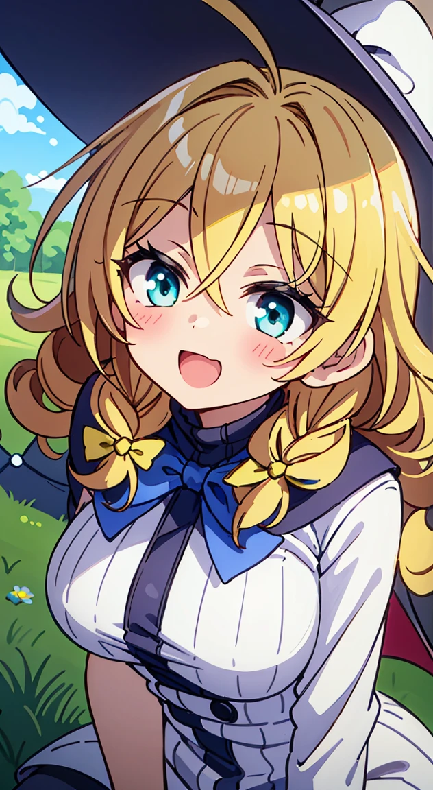 (masutepiece, Best Quality, Perfect Anatomy, High quality:1.4), nice hand, Perfect hands, Detailed beautiful hands, Large_filesize, fulcolor, hight resolution, symmetric, exceptional, Best aesthetic, newest, Anime, very beautiful detailed body,The hair,faces,The eye,
BREAK, side boob, exposed sides



1 beautiful girl, girl with, (Cute:1.5),(Chibi:0.5),(kawaii:2.0),(Lori:2.0),(18 year old girl),(large full breasts:1.65),(Ahoge,Twin braids,Blonde hair, blue bow, Green eyes,eyebrows visible through hair,side locks,Parted bangs,Long hair, Hair Flower, Hair Ornament, Big ribbon in the hair, Curly hair,Bow:1.4),:el,White feathers, one white winged, Angel wings,Spread wings, Glowing wings),pitt \(??? Icarus\),gleaming skin, Clear skin, shining beautiful skin, Open mouth,Smile, Solo, tusk, Upper teeth,(long eyelashes, Double eyelids:1.2),Solo,gleaming skin, Clear skin, Beautiful skin,(best quality face),(Top quality glowing eyes),(The best smile,Doya face:1.45),  BREAK,Equestrian Chic Wool Cape Look,
Stylish wool cape coat with equestrian details,
Cable-knit riding turtleneck, jodhpurs,
Knee-high riding boots, leather gloves,
Riding helmet with ear covers, wool scarf,
BREAK Sitting,  M-shaped legs,
Outdoors, day,(Athletic:1.55) ,Blue sky, cumulonimbus clouds, Sunlight, Flowers, garden, forest, Soto, Trees, Wind, Windy, Nature, tussock, (camping:1.4),depth of fields,

BREAK,wakame,wakame,wakame,(Dynamic Poses, Dynamic Angle, close-up, Cowboy Shot, Cowboy Shot:1.4),

BREAK,(Blurry background:1.3),(absurderes, hight resolution, Super Detail Art),cel shading,Clear Color, Lonely optical effect, Beautiful pictures, Bright glow, mystic atmosphere,(Close-up of girl:1.1), Mystical light particle effect,manga influence, clean line drawings,
nice hand, Perfect hands,