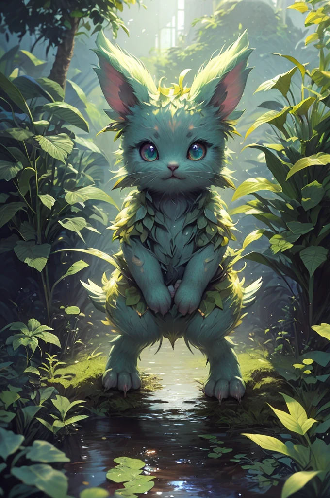 grainy, extremely detailed, intricate details, dynamic lighting, photorealistic, film, daylighting, m0NST3RFY3, cute kitten, playing with moth