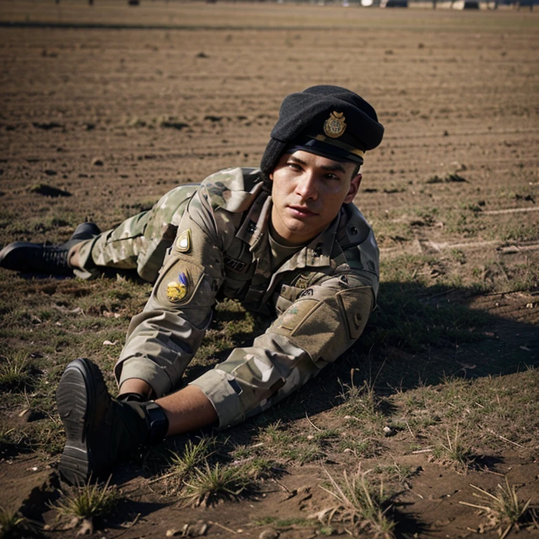 combat soldier in the army in uniform on the field