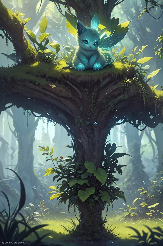 grainy, extremely detailed, intricate details, dynamic lighting, photorealistic, film, daylighting, m0NST3RFY3, cute kitten, playing with moth
