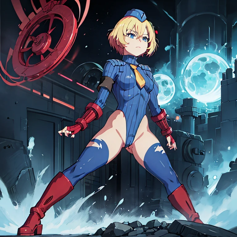 ultra-detailed, Explicit, Beautiful body, Beautiful Nose, Beautiful character design, perfect eyes, perfect face, ultra highres, 4K, beautiful legs, perfect legs, Nice hands, Perfect hand, Masterpiece, Best Quality, Highly detailed, illustration, absurdres, street fighter, doll suit, shadaloo doll, dollsuit, girls, multiple girls, expressionless, blank eyes, looking at viewer, red gloves, emotionless, black latex, corrution, mind control, female combatant, full body, hypnotized, unhappy trance, full body suit, ribbed bodysuit, obey, perfect female body, extremely glossy latex, hypnosis, hypnoLora, empty eyes, Mind control device, poses, brainwashed, submissive_pose, Slave, hat, necktie, belt, latex, garter belt, thighhighs, stand up straight, standing, standing at attention, fighting stance, jashinchan dropkick, rieru, blonde_hair, short_hair, hat, blue_eyes