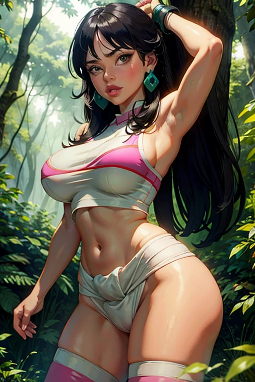 In the forest with big boobs cameltoe