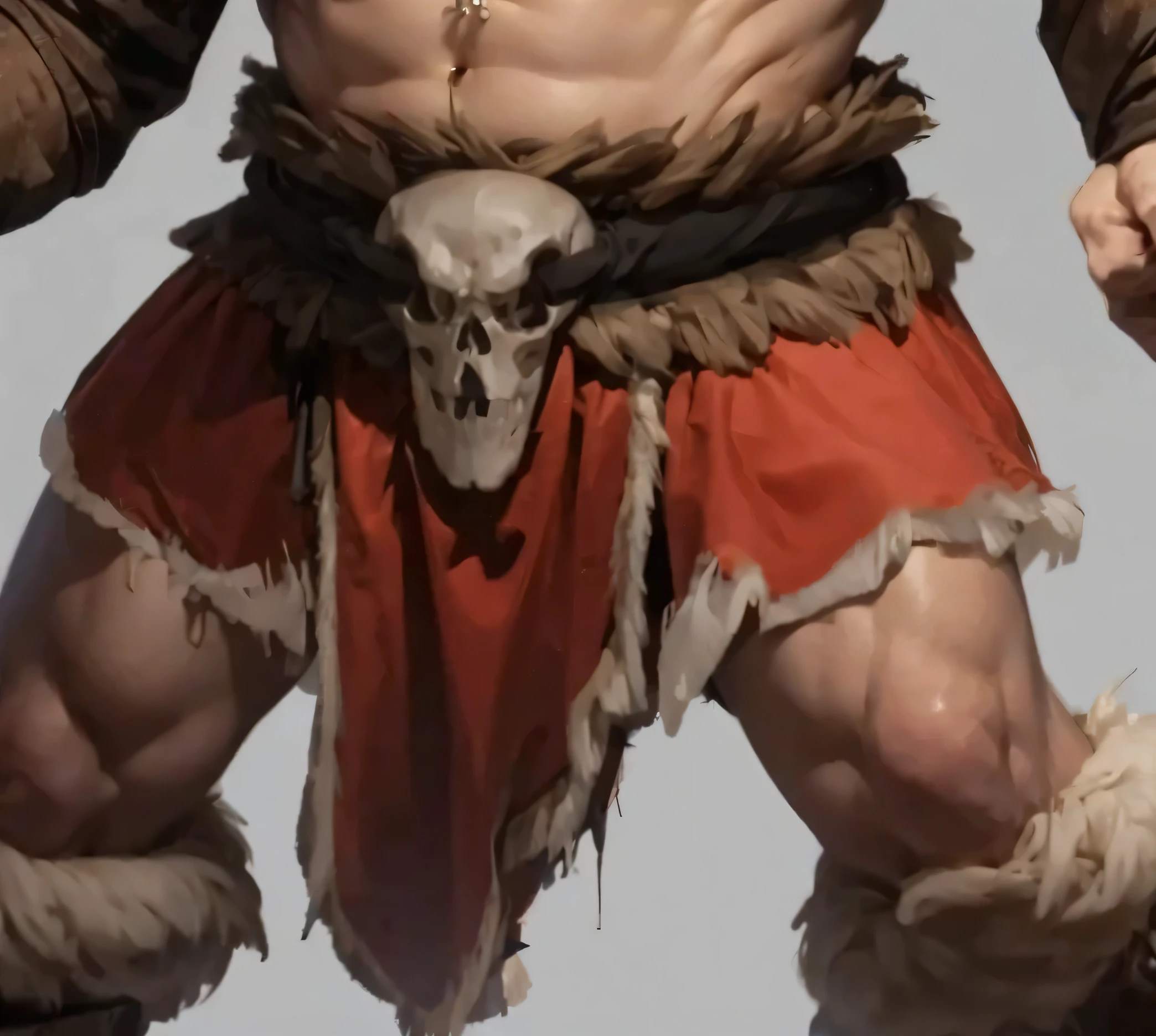 Original fluff,Hair texture,White skeleton,Black hemp rope,Red animal skin coarse cloth,White velvet trim,True light and shadow,strong contrasts,Authentic texture,Realisticstyle,8K,k hd,hyper realisitc
