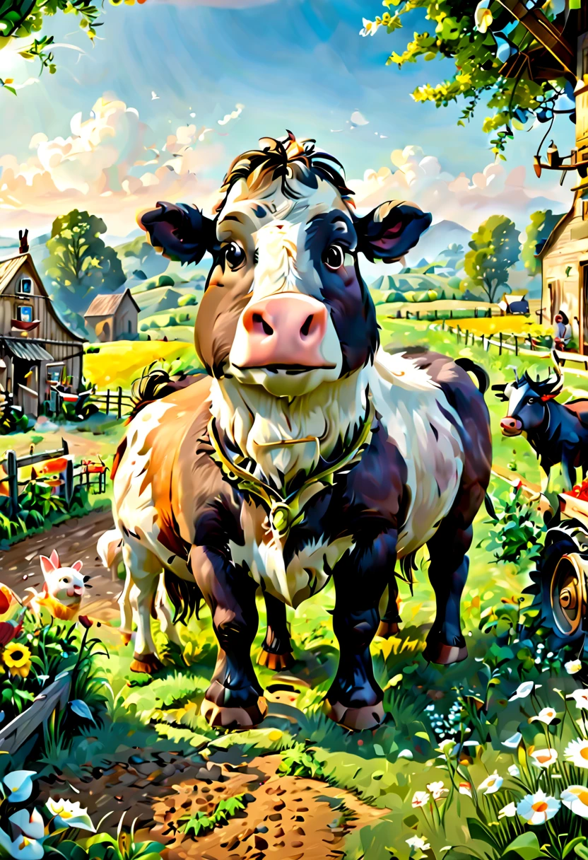 by Aardman Animations, Farm Life, Country style, intricate, (best quality, masterpiece, Representative work, official art, Professional, unity 8k wallpaper:1.3)