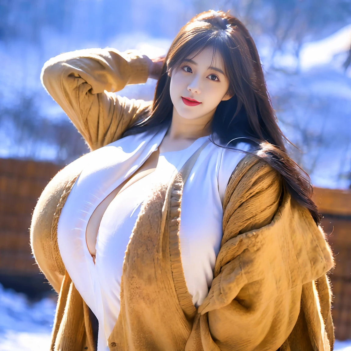 两个美女抱着humongous large breast山雀,Pubic hair shows through,snow-white,,humongous large breast,Super big breasts,snow-white的胸,Sweaters,