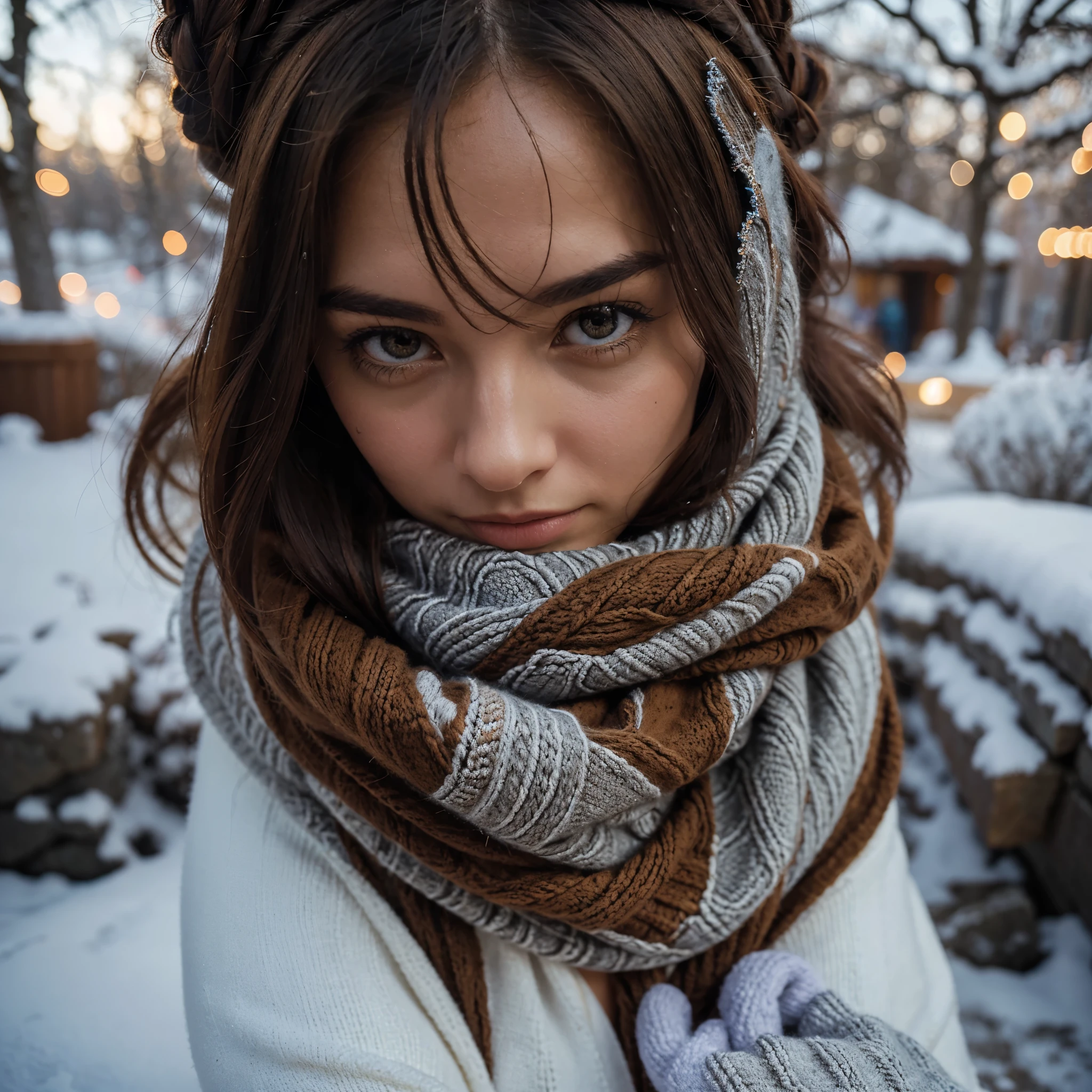 Soft and embracing, a set of fuzzy mittens and scarves emerge just in time to conquer the icy winter. These snug accessories, delicately knitted with love and care, not only provide much-needed warmth but also elevate any winter outfit to new heights of style. The image presented is a vivid photograph capturing the intricate details and exquisite craftsmanship of the knitted items. Each stitch, so meticulously formed, creates a velvety texture that invites your fingertips to explore. The vibrant colors of the yarn, ranging from rich earthy tones to playful pastels, add a captivating dimension to the overall composition. This exceptional image, expertly shot and perfectly lit, immerses you in the tactile beauty of these winter essentials, leaving you yearning to wrap yourself in their cozy embrace.