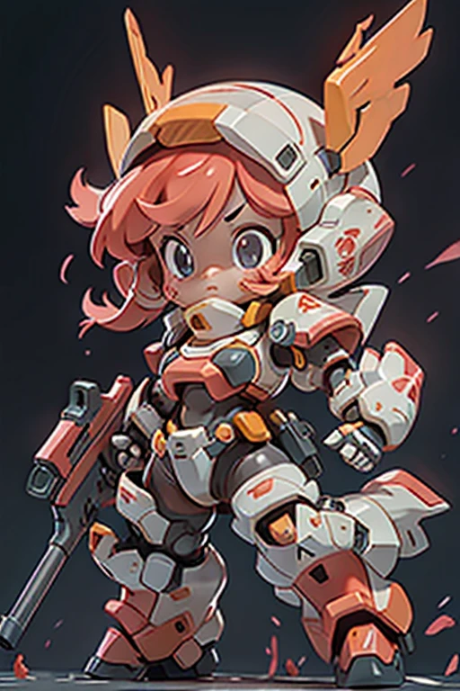 beijing_cute big breastechs,1个Giant Breast Girl,Alone,Be red in the face,blue_The eye,ngel,deactivated_beak,Permanent,full_body,arma,Pink_the hair,tchibi,ngel_arma,armour,Akwa_The eye,guns,shelmet,Black_Background with,Gripped_mano,ngel_guns,mechs_A daughter,strength_armour,
电影灯光,strong contrasts,High level of detail,Best quality at best,tmasterpiece,White Background with,