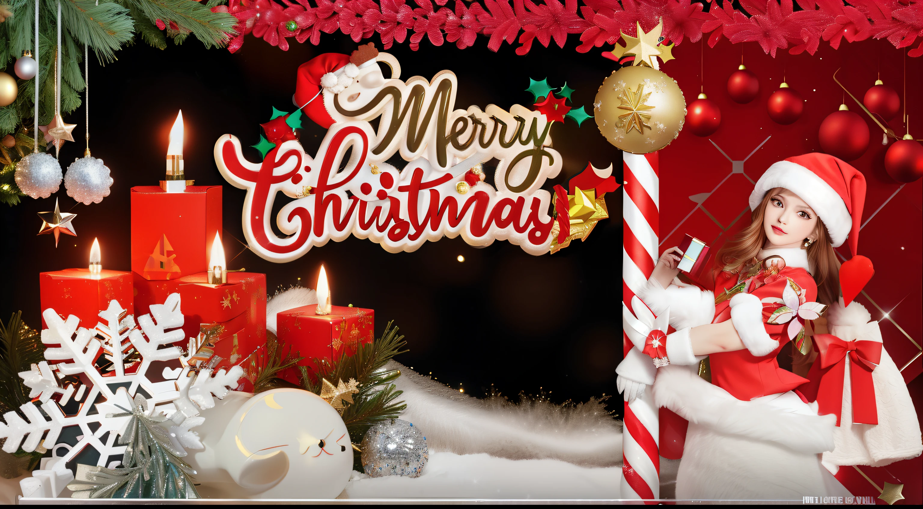 a close up of a woman holding a box near a christmas tree, merry, ๐ ๐ ๐ ๐, wonderful, candy canes, 4 8 0 p, 480p, christmas, ๐น๏ธ ๐ ๐ซ ๐ค ๐ฌ, video, โค๐ฅ๐๐ช, christmas night, 720p, 7 2 0 p, very intense, santa, remover background, merg colour