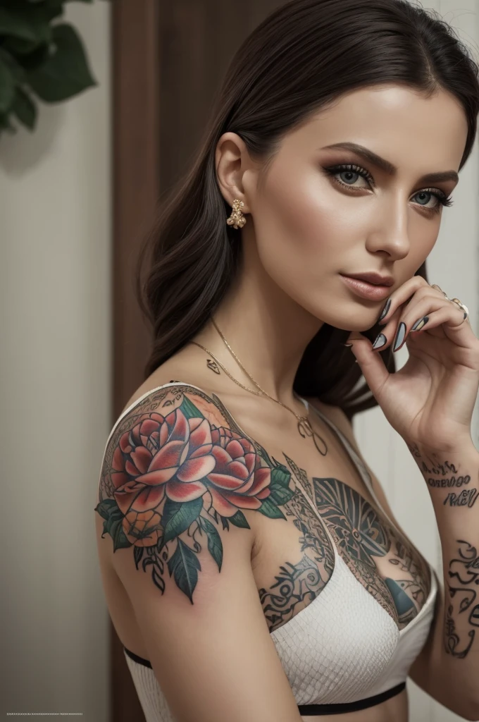 arafed woman, a tattoo inspired by Hedi Xandt, tumblr, massurrealism, anna nikonova aka newmilky, olga buzova, julia gorokhova, style of julia razumova, angelina stroganova, dasha taran