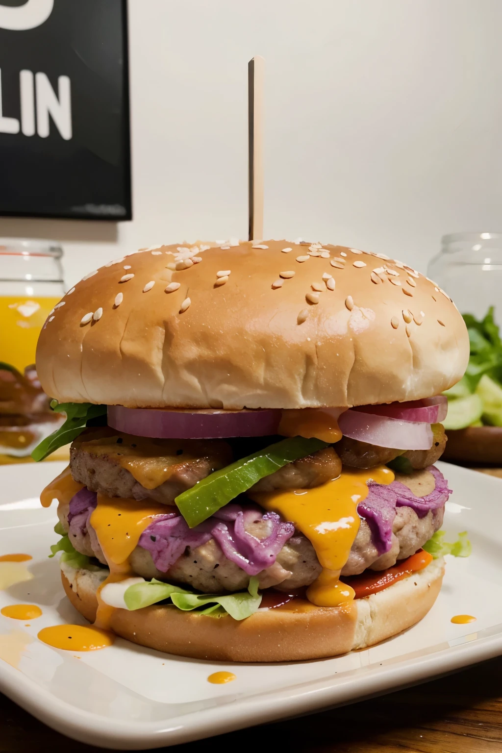 Design a delicious burger, with all the ingredients you like most. But darken the meat, listen a little more and pay attention to the details and colors to make it even more appetizing.!