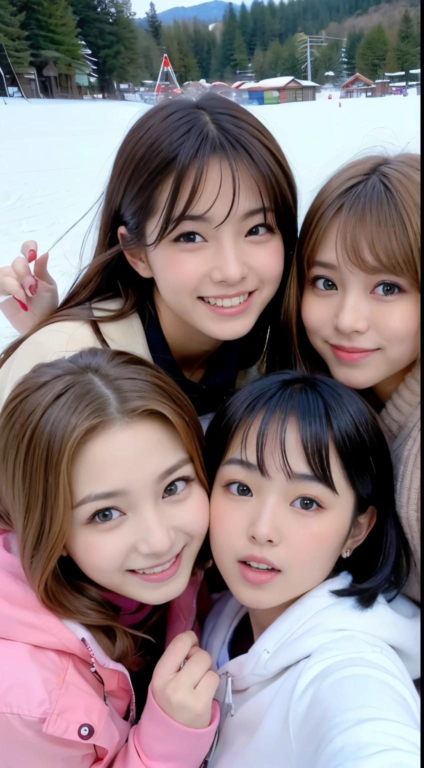 Layered Haircut、 chest: 1.2、one piece、sunny、Highly detailed face and skin texture,、Beautiful Eyes、 double eyelid、Whitening skin, Long Hair, (shut up: 1.3), smile、Selfie