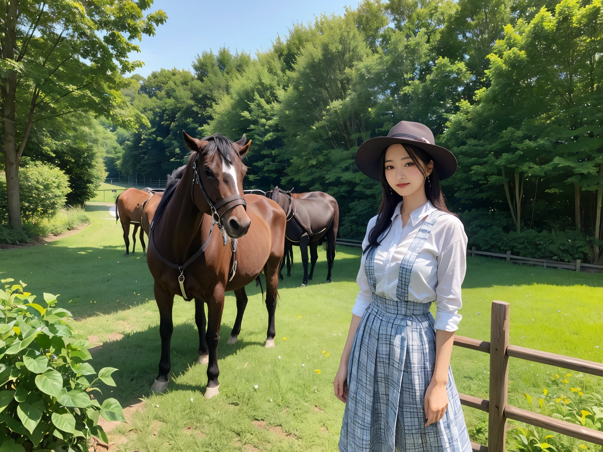 (masterpiece, top quality, best quality, official art, beautiful and aesthetic:1.2), Farm Life, cow, cowgirl