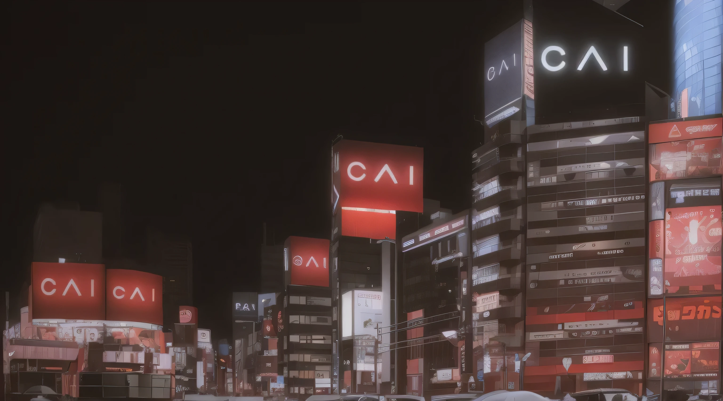 There are many signs on buildings around the city.., hidetaka tenjin, Shibuya prefecture, japanese downtown, in Tokyo under, set in tokyo bank parking lot, Tokyo - esque town, Shinjuku, Tokyo street background, cyberpunk gunma prefecture, in tokyo Shinjuku, ネオin Tokyo under, japanese city, Shibuya, new tokyo