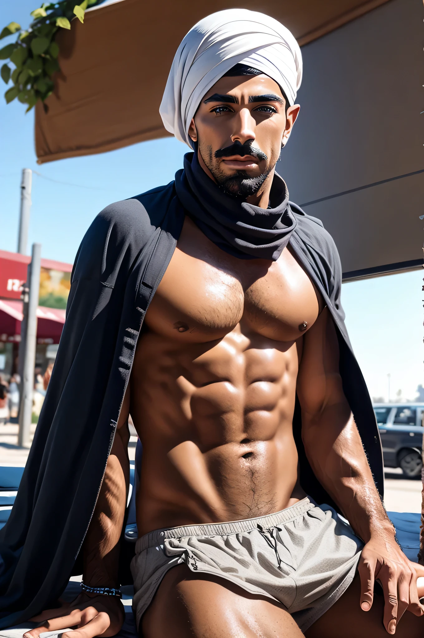 faaris azura, arab, arabic, arabic fashion, style, eyecandy, turban, model, billboard