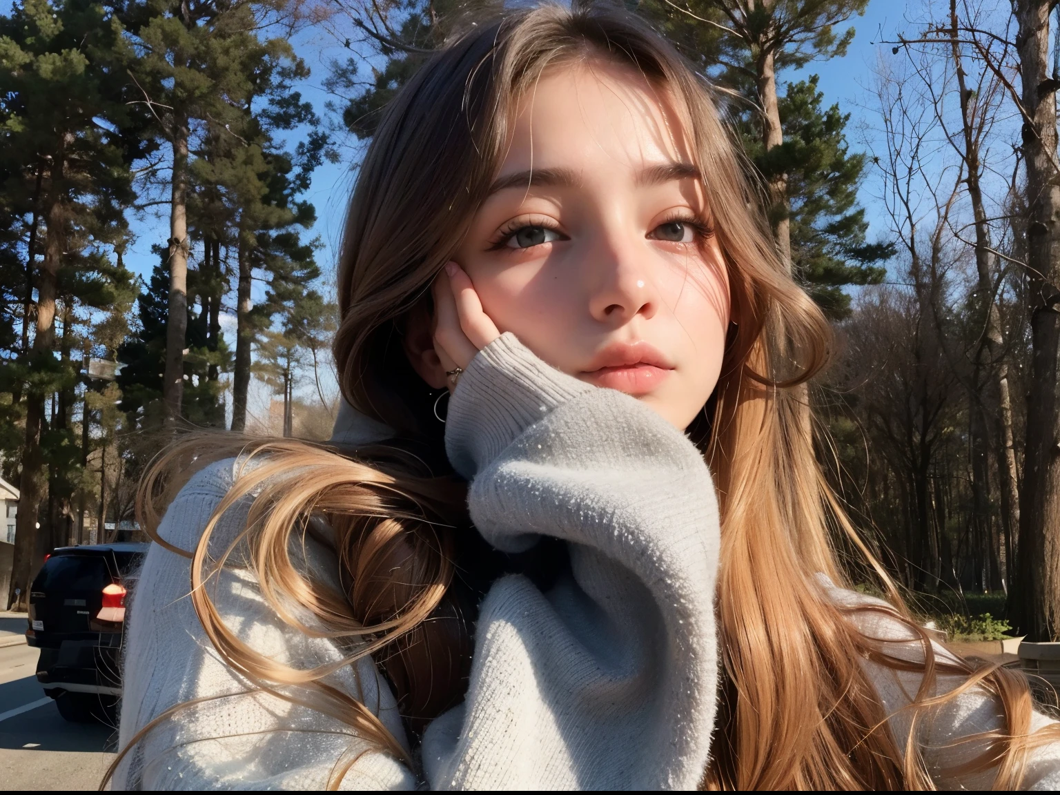 cropped woman with long hair and a gray sweater posing for a photo, Taran Dasha, 🤤 retrato da menina, Anna Nikonova aka Newmilky, com cabelos longos e olhos penetrantes, Angelina Stroganova, julia gorokhova, Lalisa Manobal, Retrato Sophie Mudd, rosto perfeito ), Viktoria Gavrilenko, infp mulher jovem