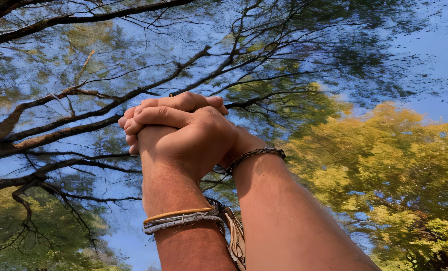 someone putting their hands together in front of a tree, holding each other hands, tomarse de las manos, Getting closer to each other, Tomarse de la mano, holding each other, Entrelazados vista de cuerpo completo, Touch a tree in a forest., against the backdrop of trees, Manos presionadas juntas en arco, next to a tree, Entrelazados, through holding a hand