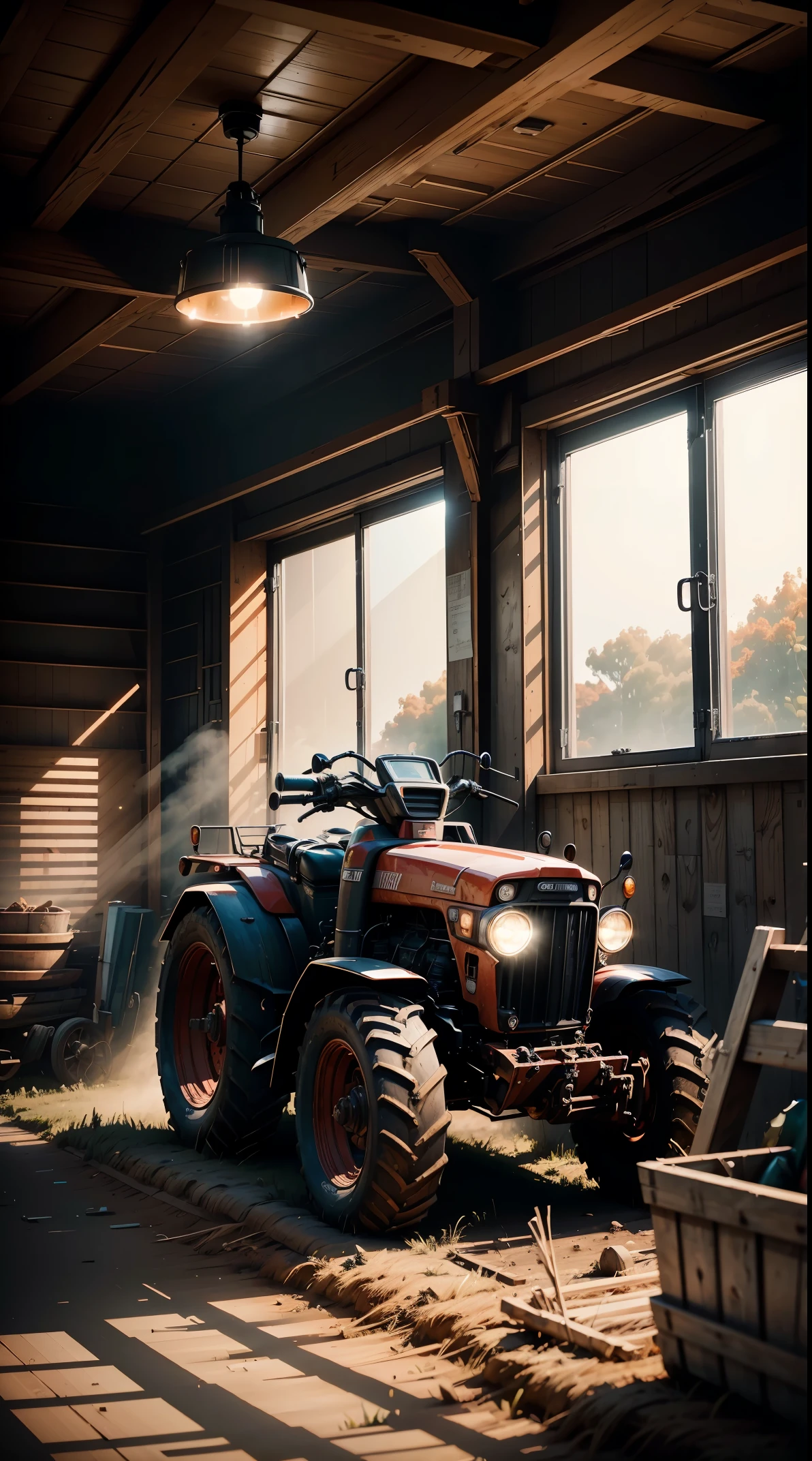 (in 8K, Raw photography, Best Quality, masutepiece: 1.2), high-definition RAW color photography, Professional Photography, Cinematic Light, red trailer, tractor, harvestの風景,farmer,(Detailed facial expressions), slenderbody, Beautiful pictures, instagram photo, Photo Shot, album art, Description, harvest, Crop, high grain,Highly detailed, Photography, masutepiece, High quality, High quality, hight resolution, Professional Lighting,