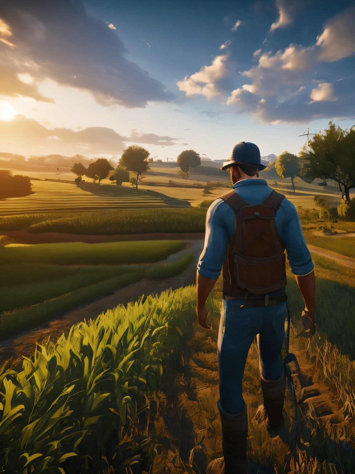 best quality, high resolution, unity 8k, ultra-detailed, Farm Life, Farmer's Life,