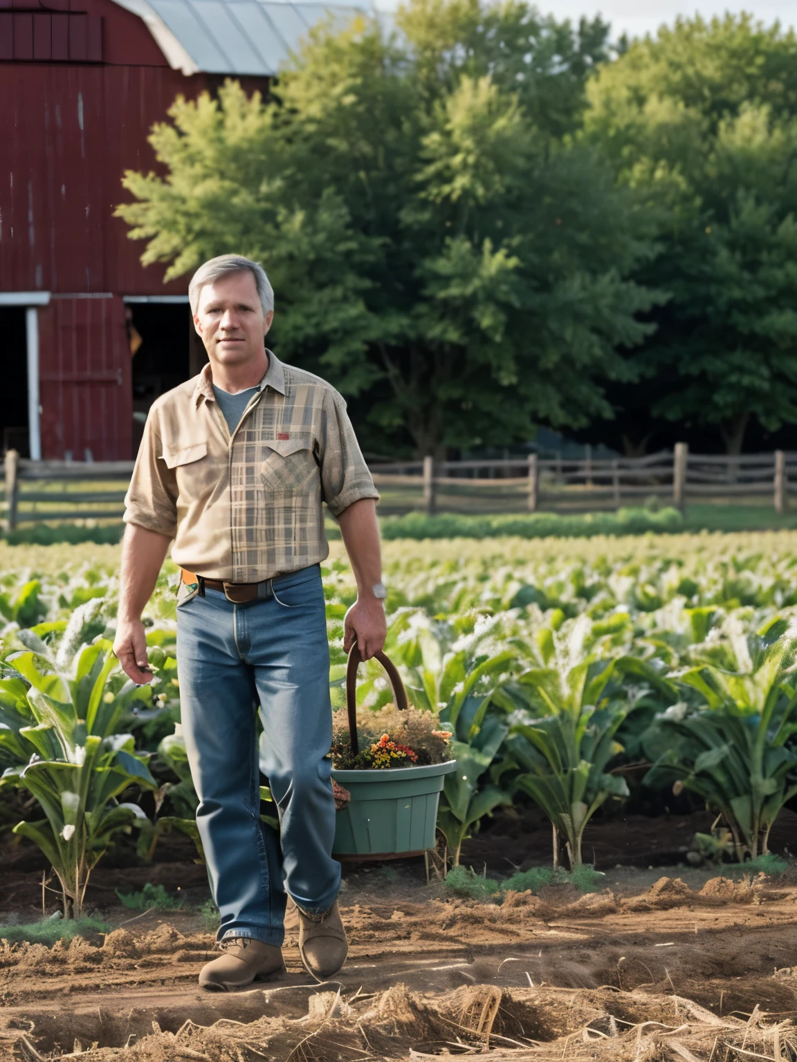 best quality, high resolution, unity 8k, ultra-detailed, Farm Life, Farmer's Life, analog style
