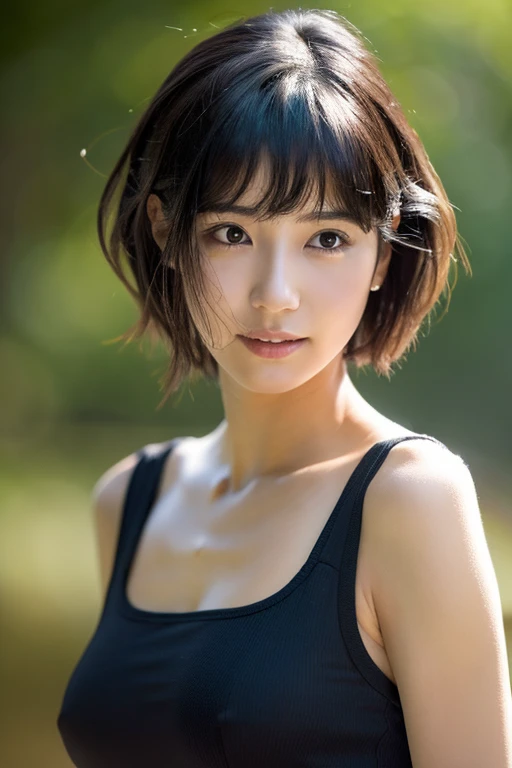 best qualtiy,4K,tmasterpiece:1.3),Cheerful woman,japanes ,25age , nudde , hyper realisitc,1girll,(Lean body:1.2),Black Bob,1.1,(Wet body:1.3,rainy wet,Fits snugly to the skin),Super Detailed Face,hyperdetailed lips,Detailed eyes,二重まぶた,small tits,is standing,Standing,Looking at the camera,Facing this way,Please make eye contact with the camera,Bewitching body,black short cut hair,The whole body is sweaty,
