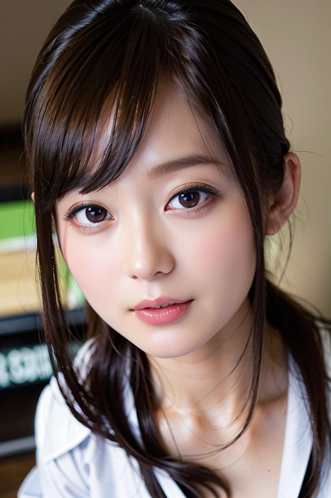 (8K、top-quality、​masterpiece:1.2)、(reallistic、フォトreallistic:1.2)（Ultra-detailed細、hight resolution）(masutepiece:1.3), (8K, フォトreallisticです, Raw photo, Best Quality: 1.4), Japanese, (1girl in), Beautiful face, (Realistic face), (Black hair), Beautiful hairstyle, Realistic eyes, Beautiful detailed eyes, (Realistic skin), Beautiful skin, Attractive, 超hight resolution, A hyper-realistic, Highly detailed, Golden ratio,(3 Gills:1.5), (Sony Alpha 1, 50.1 megapixel full-frame CMOS sensor, 8K動画撮影機能), (telephoto lens), (Realistic),(8K, 超hight resolution, Best Quality, masutepiece:1.2),Ultra-detailed,beautifull detailed face, FULL ANATOMY,(Beautiful detailed eyes:1.3),Smile,extremely delicate and beautiful,Extremely detailed,nffsw,Unity,8Kんでウォールペーパー,amazing,finely detail,Ultra-detailed,hight resolutionであり,Extremely detailed,extremely detailed eye and face,Wet, ((Dental clinic:1.1)),((Colorful micro bikini:1.1)), [Ponytail],(Small breasts, cleavage:1.3),Hygienist、Hospital Room、Examination table、校服、Manteau blanc