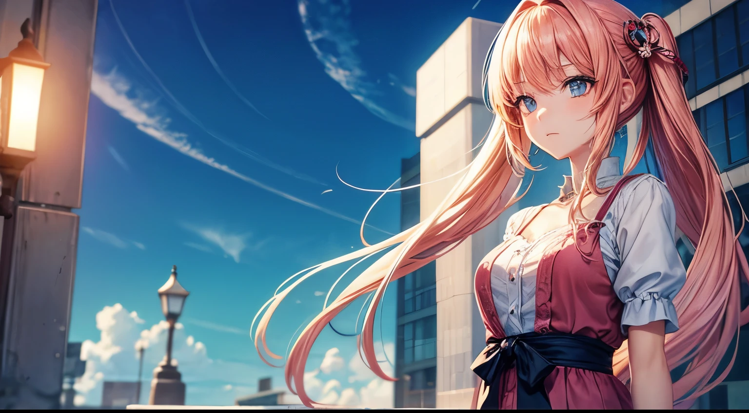 beautiful anime girl, no reaction in face