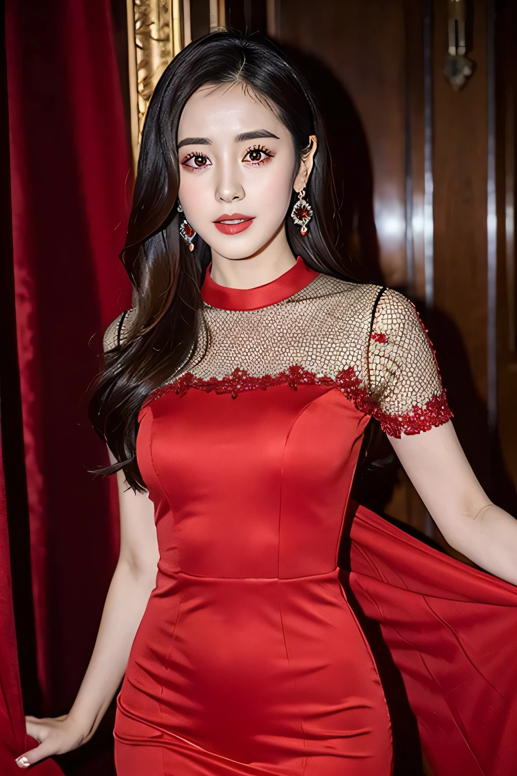 dilraba dilmurat wearing red dress
