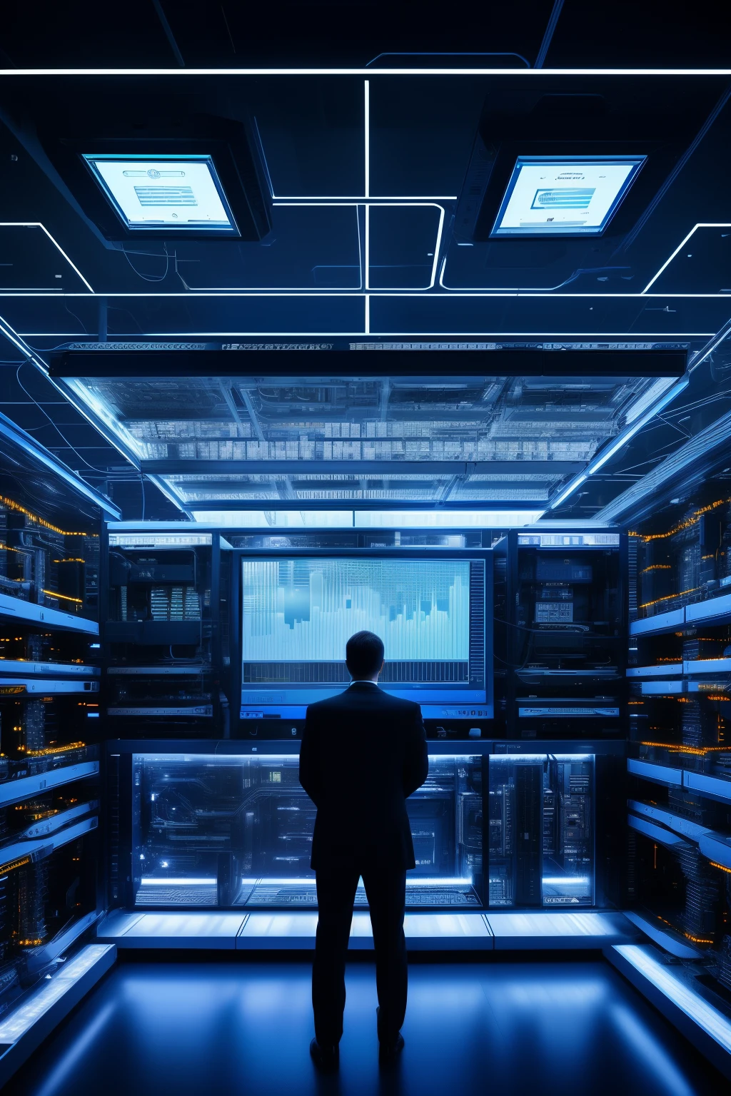 3 business, computer, finance, technology, security, network server, blockchain, horizal, global, blue, technoly, coding, robot, Artificial intelligence and future concept, testing, meeting, 3 business