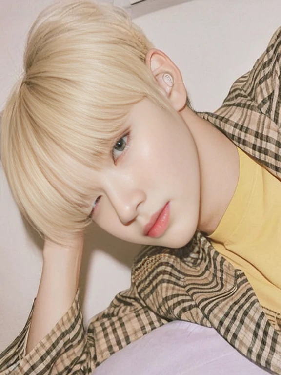 Hombre arafed con una camisa amarilla acostado en una cama., Kim Doyoung, Cai Xukun, Jinyoung Shin, Hyung Tae, Jung Jaehyun, Chico rubio con ojos amarillos, diez Lee, Yoongi de pelo negro, Llave fija, inspirado en Kun Can, Hong June Hyung, Ulzzang masculino, Inspirado por Jeonseok Lee, JIA, Jinyoung Shin aesthetic