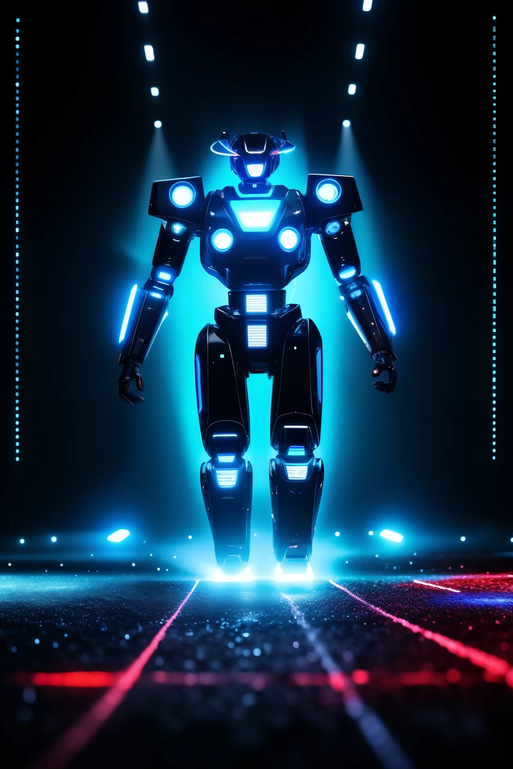 black background, Artificial Intelligence, lighting, new era, new technology, horial backround, electronic, internet, on blue, robot, blockchain