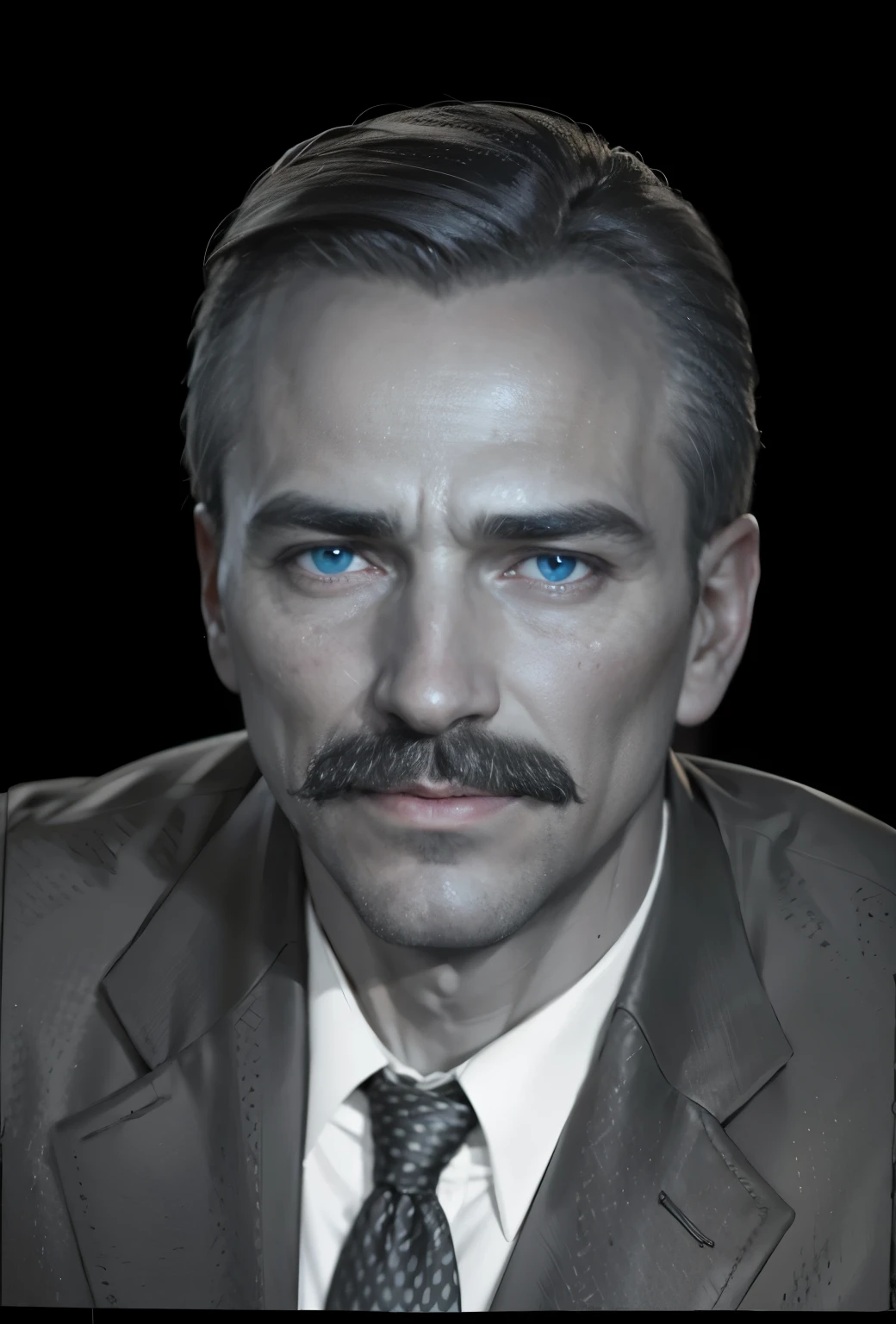 ember, Lineament, Realistic hair, Realistic, Detailed, Visualized eyes, human Realistic skin texture, Detailed hair, Detailed mustache, super quality, tie