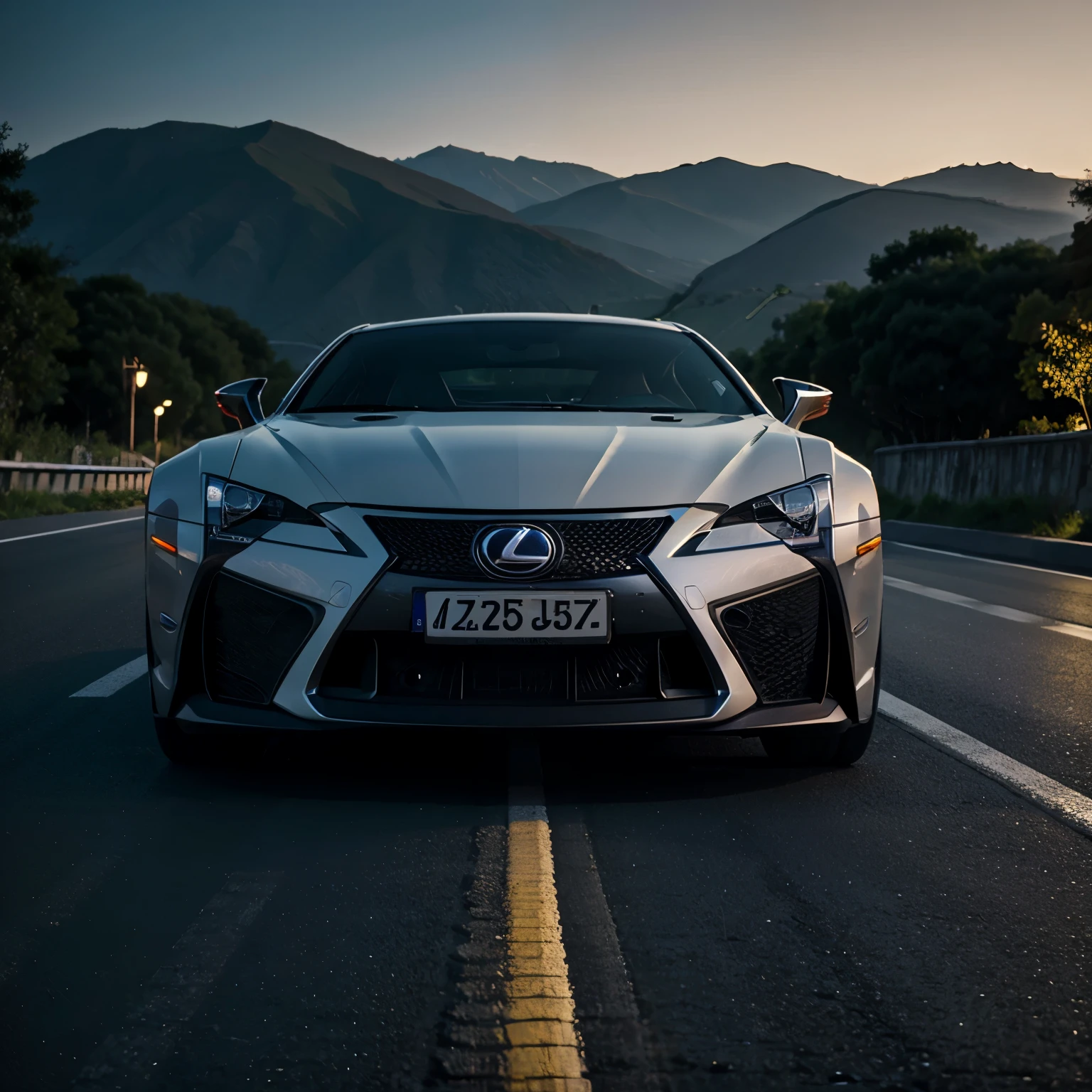 lexus lfa, road, night, high definition