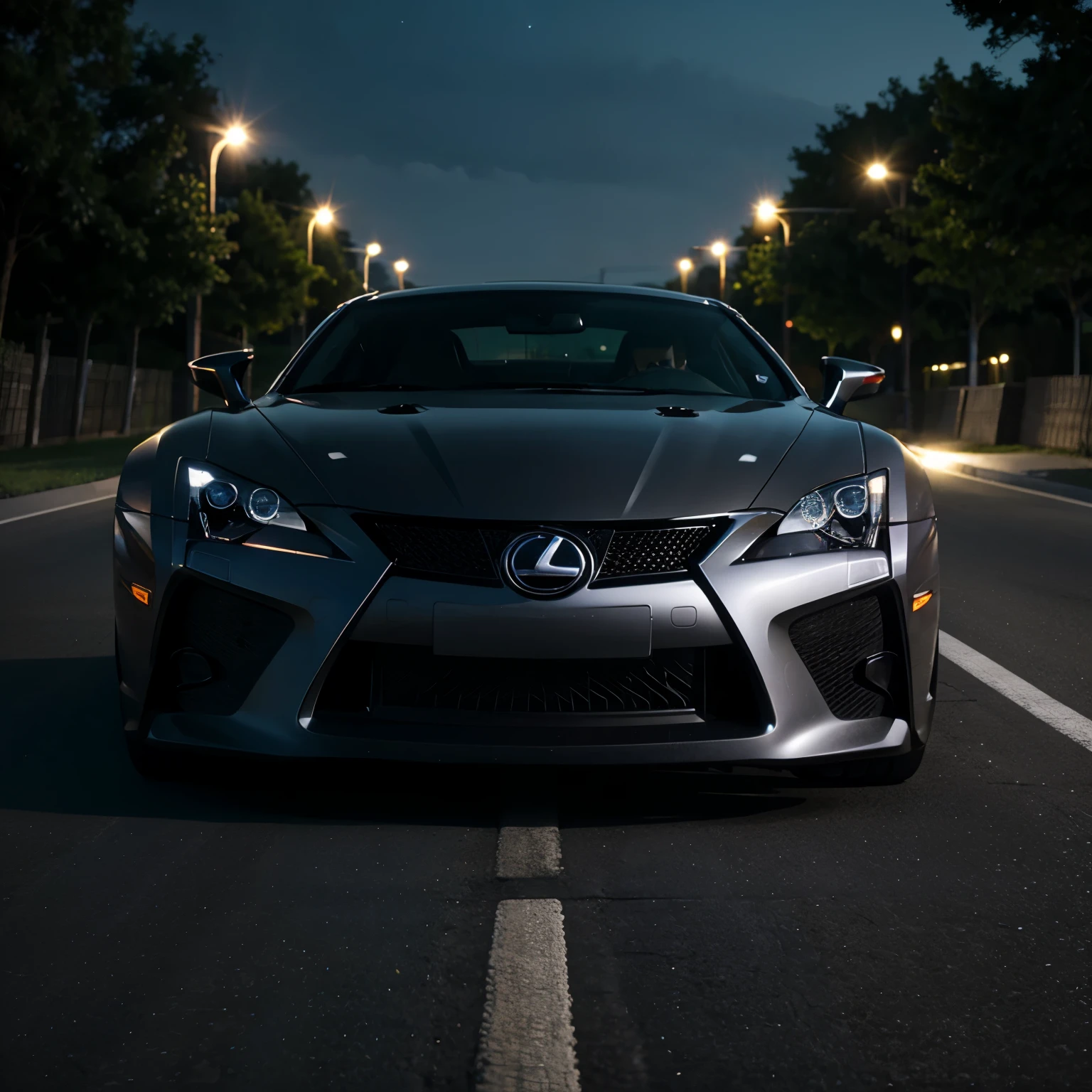 lexus lfa, road, night, high definition