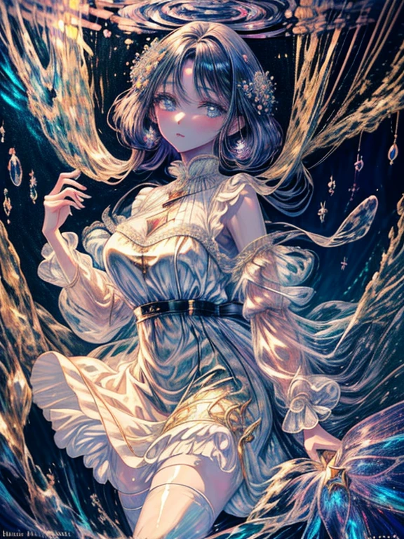 One girl, Solo, (((trapped in big krystal)))(trapped in krystal:1.7),((add eye details)), ((add face details)), krystal, Star, shine, beautiful night sky on background, Moon, Stars on background,Diamonds、たくさんのkrystalが付いたドレス, fantasy dress, A magical dress with a transparent chest, krystal製シースルー, lady with glowing flowers dress, intricate fantasy sheer dress, See-through rainbow color, translucent intricate gown, Translucent intricate costume design, translucent dress, a stunning young ethereal figure, jeweled opal statue, fantasy transparent costume, Made of dried flowers、Glasswork、glass slipper with gold and white flowers, 気まぐれIntricate details, intricate and Elegant, beautiful detailed Elegant, Fairytale style, ultra Intricate details, Elegant. Highly detailed, complex and beautiful, golden Intricate details, Cinderella, side view Intricate details, Complex gold elements, Intricate details, Complex and detailed, super complex details、There is a sofa and table in a room with blue curtains, anime aesthetic, Anime Background, dreamy and detailed, anime beautiful peace scene, Anime Background art, beautiful anime scene, very magical and dreamy, blue and white tones, Relaxing environment, Ethereal dreamy theme, dreamy aesthetic, Anime that won the Aesthetic Award, relaxing concept art, blue themed, quiet and serene atmosphere、A charming, Sheer,The nipple is visible、large boob、sexy-S 100, seductive lingerie camisole、a close up of a woman's underwear with a Bra and panties, bright blue shiny lingerie, lingerie, lingeries beauty, Sheer underwear, laced lingerie, lingerie!!, Bra, wearing sexy lingerie, Bralette, captivating and enticing, harnesses and garters, lingeries, so sexy、Full-body image、The whole body is visible、frombelow、underfoot、Foot first、From head to toe、Toostock