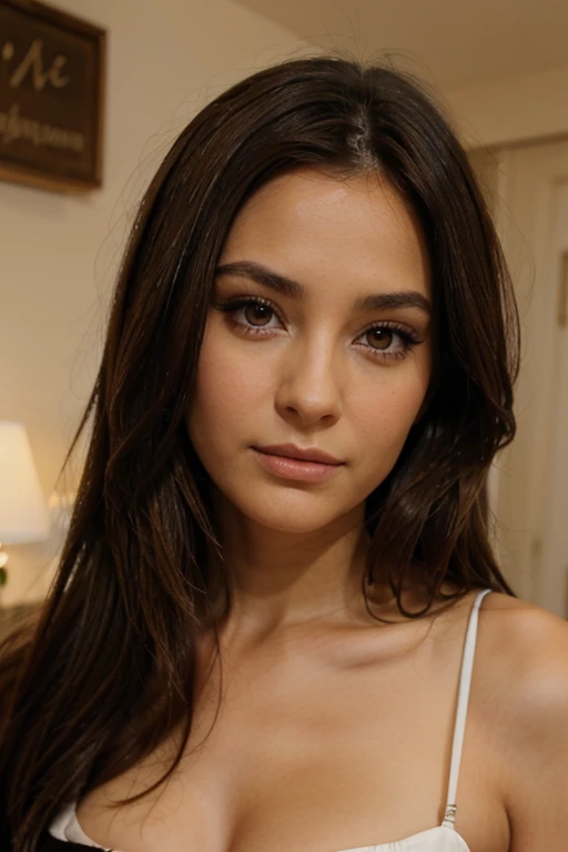 brune yeux marron face