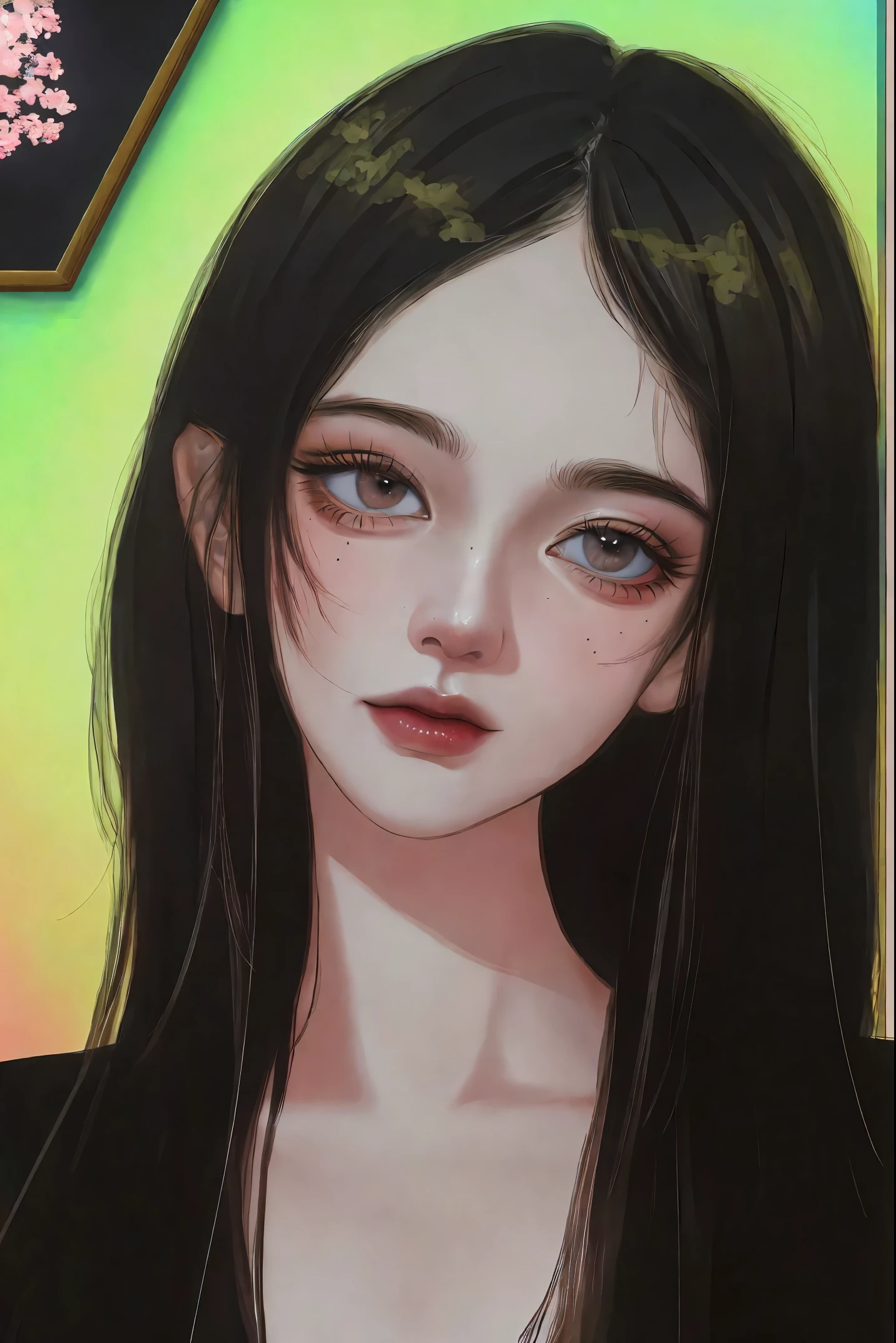 absurdres masterpiece pastel high quality a close up of a person in a casual outfit with a black details, ai assisted digital painting, glossy digital painting, realistic cute girl painting, ai art, beautiful character painting, painted in anime painter studio, detailed painting 4 k, illustration painting, painting of beautiful, painting illustration, 4k digital painting, 4 k digital painting, adorable digital painting