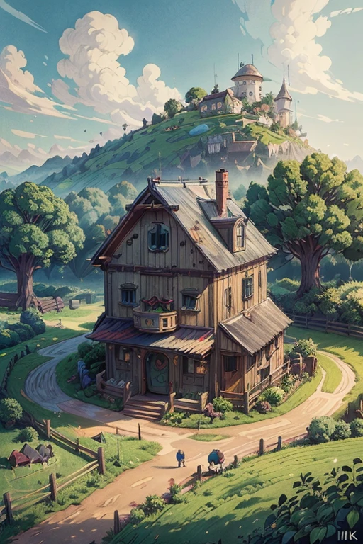 Studio Ghibli Style, Ghibli color, Miyazaki Hayao style, kids, farmer, agricultural work, Country style, Farm Life, intricate, (best quality, masterpiece, Representative work, official art, Professional, unity 8k wallpaper:1.3)