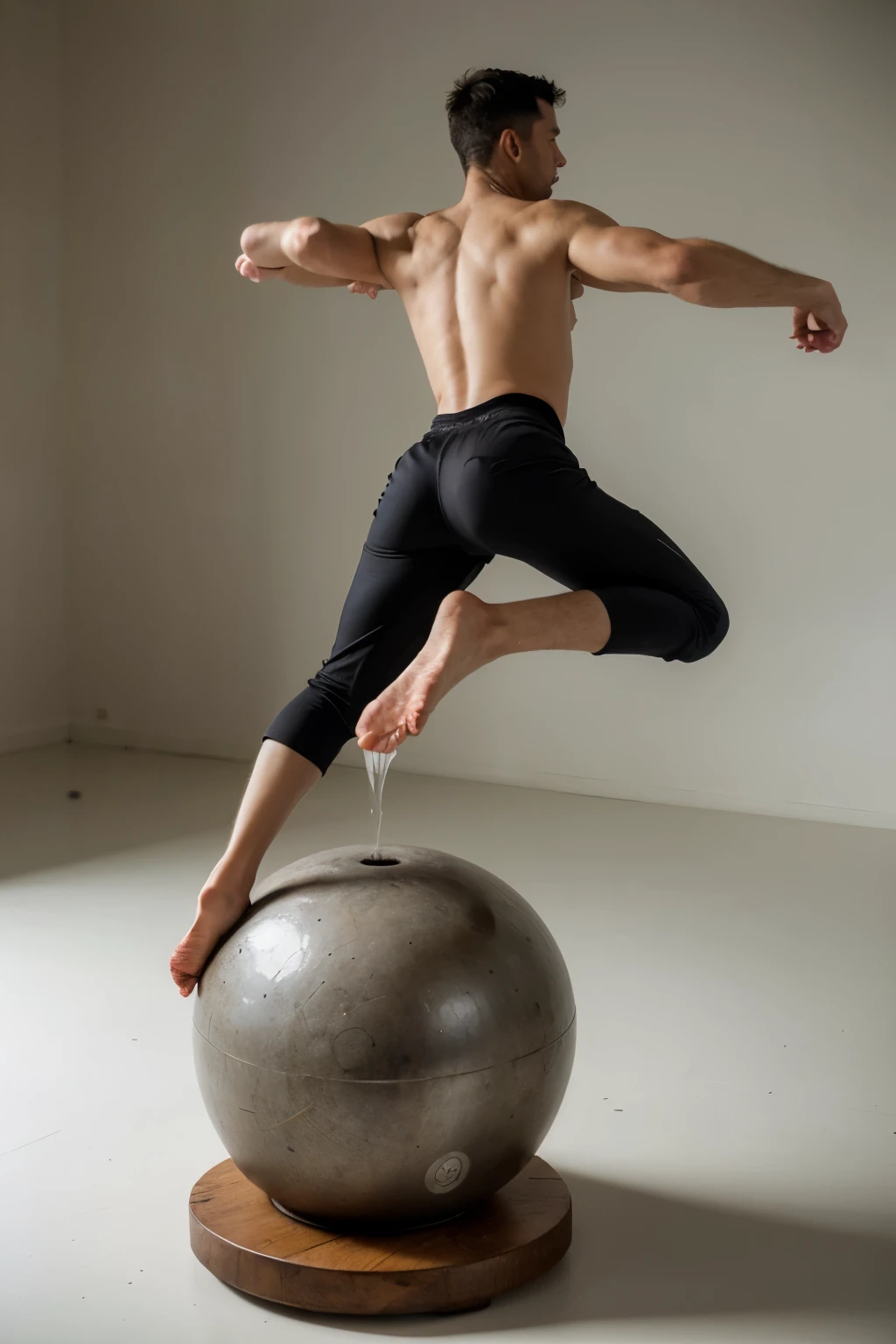 A man in creating balance