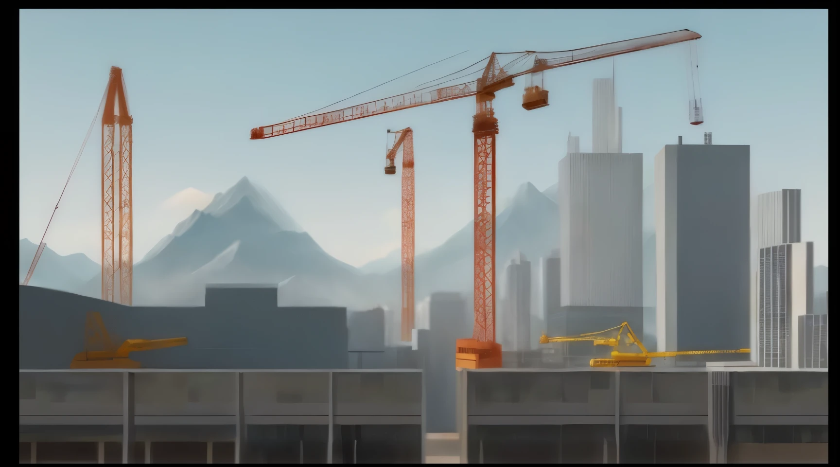 The crane on the left looks more realistic.