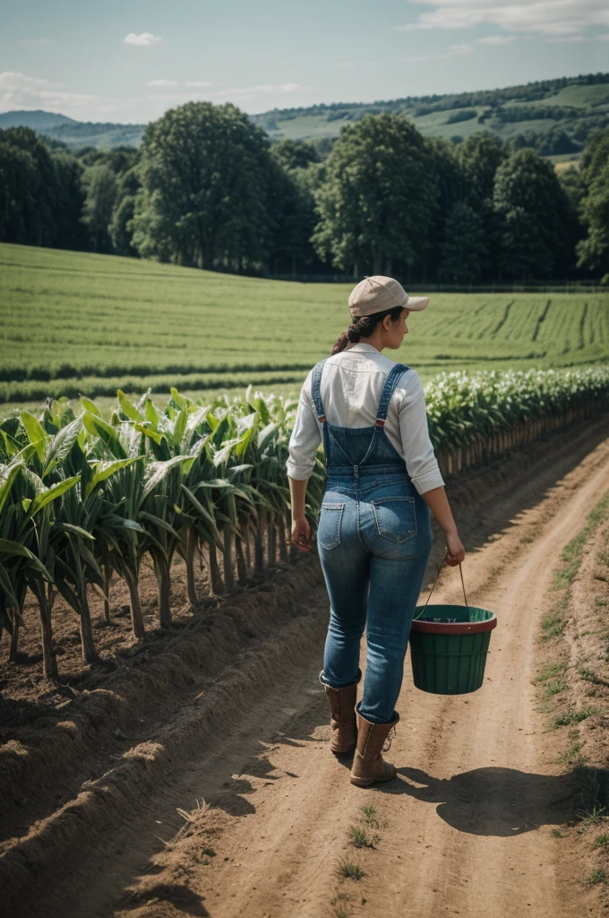 a girl farmer, agricultural work, Country style, Farm Life, intricate, (best quality, masterpiece, Representative work, official art, Professional, unity 8k wallpaper:1.3)