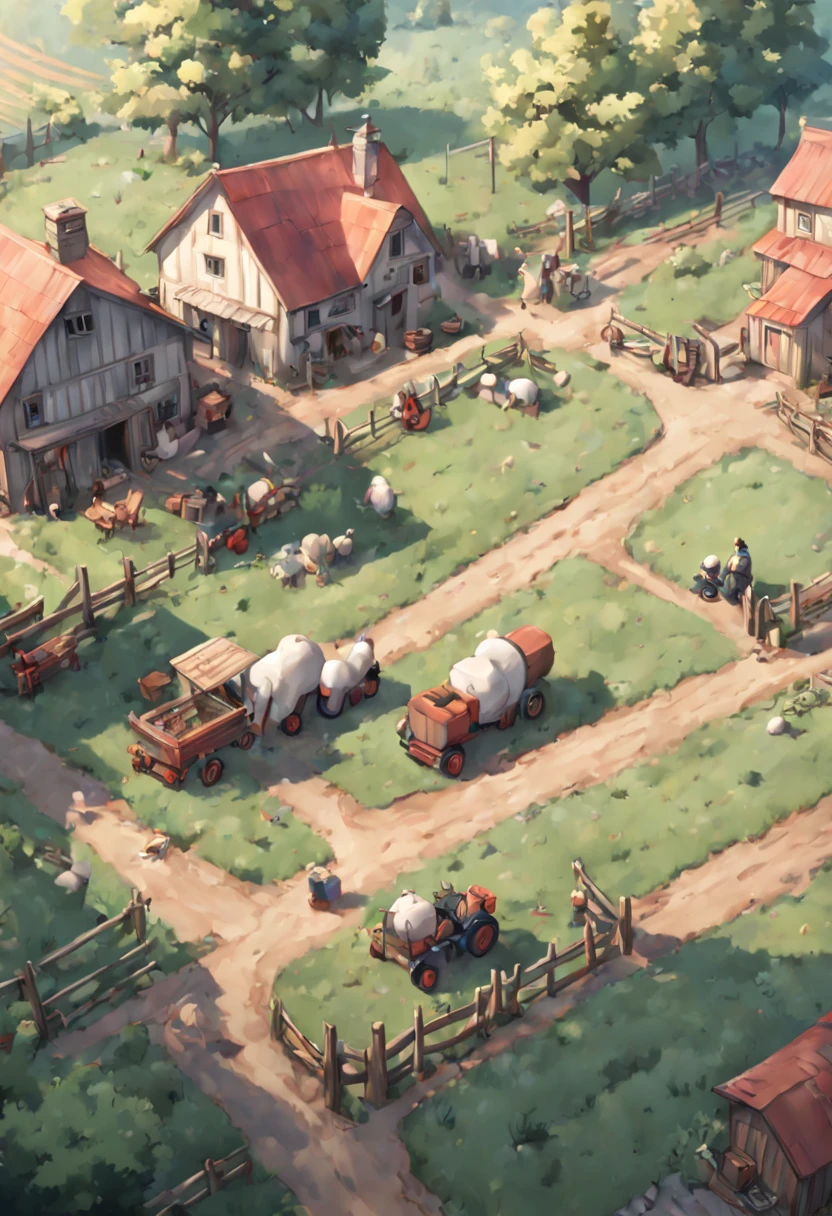 Country style, Farm Life, intricate, (best quality, masterpiece, Representative work, official art, Professional, unity 8k wallpaper:1.3)