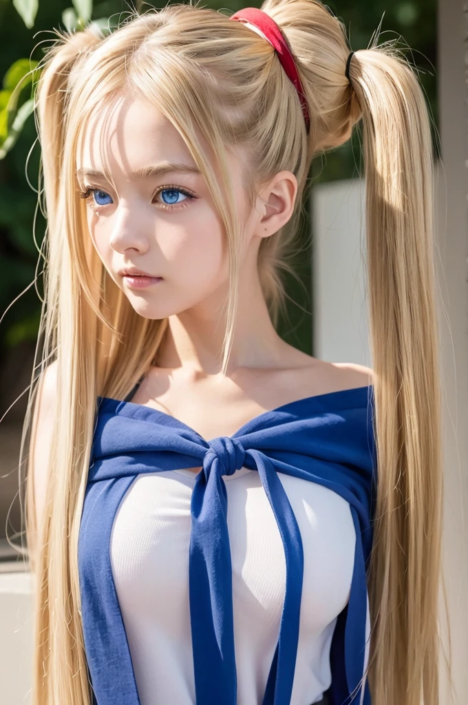 (masterpiece、best quality、extremely detailed 8k、ultra hd、ultra-detailed、highly detailed、highly realistic、photo realistic)、(beautiful realistic face、detailed realistic face)、Extraordinary sexy beauty、1girl, 19yo, blonde hair, very long hair, twintails, red ribbon, blue eyes, shy, ,akizuki airi, blonde_hair, blue eyes, twintails, very_long_hair, hair_ornament red, hair_scrunchie red, medium_breasts,akizuki airi, blonde_hair, blue eyes, twintails, very_long_hair, hair_ornament red, hair_scrunchie red, medium_breasts, nude, nipples, pink nipples, hair in breast