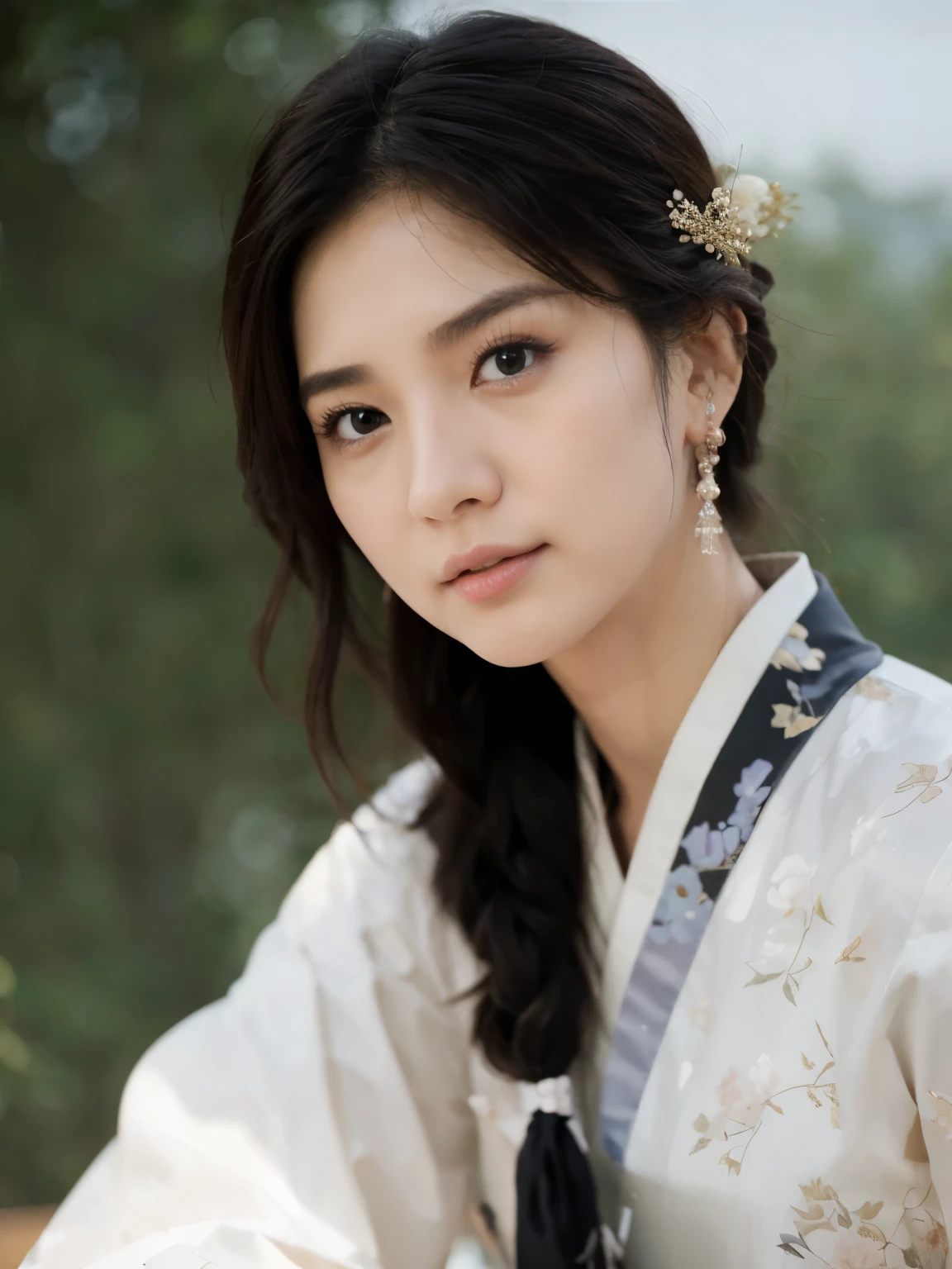 Best quality at best, tmasterpiece, 超高分辨率, (realisticlying:1.4), RAW photogr, 1个Giant Breast Girl, cropped shoulders