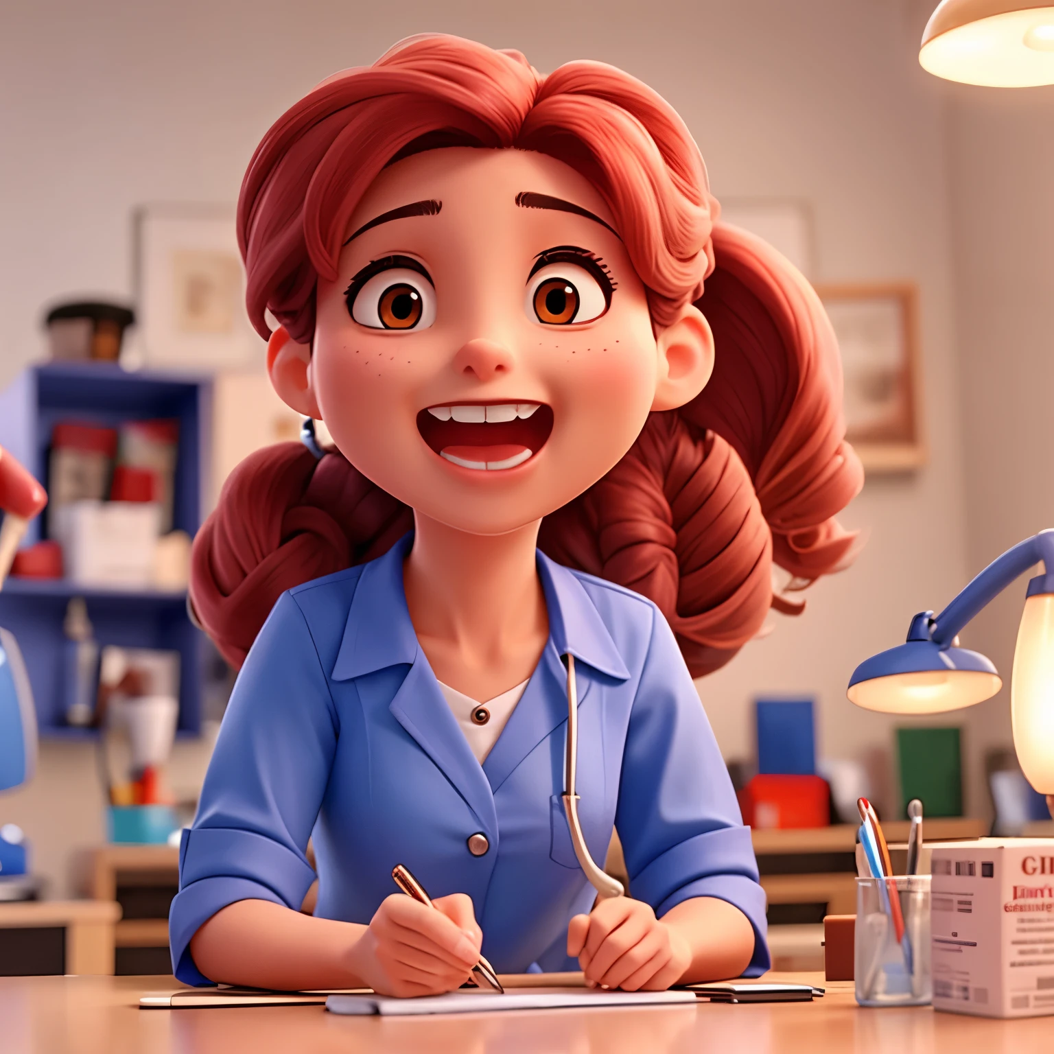 A dentist at work